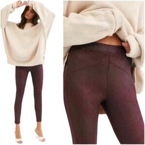 Women's L NWT Free People Wine Vegan Faux Suede Leggings